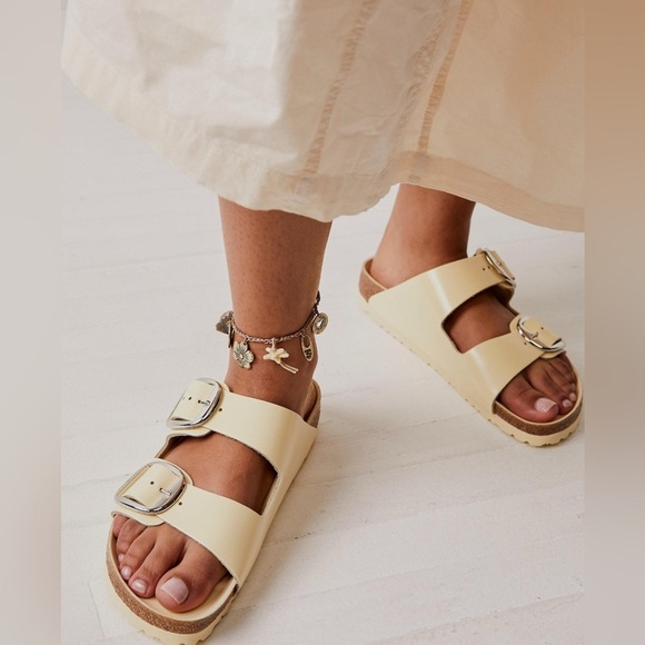 Birkenstock Shoes - Birkenstock Big Buckle Arizona High Shine Butter Sandals Women’s EU 36 US 5/5.5